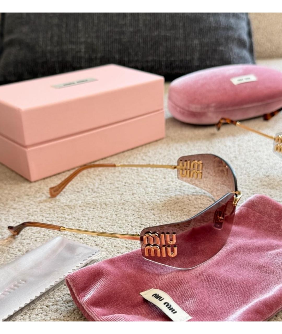 MIU MIU Бежевые солнцезащитные очки, фото 5