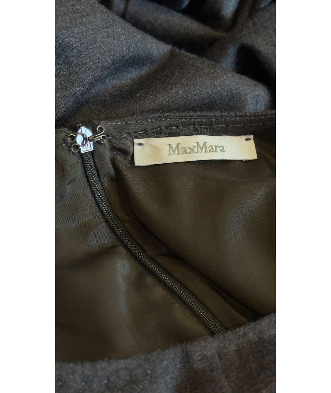 MAX MARA Серое шерстяное повседневное платье, фото 2