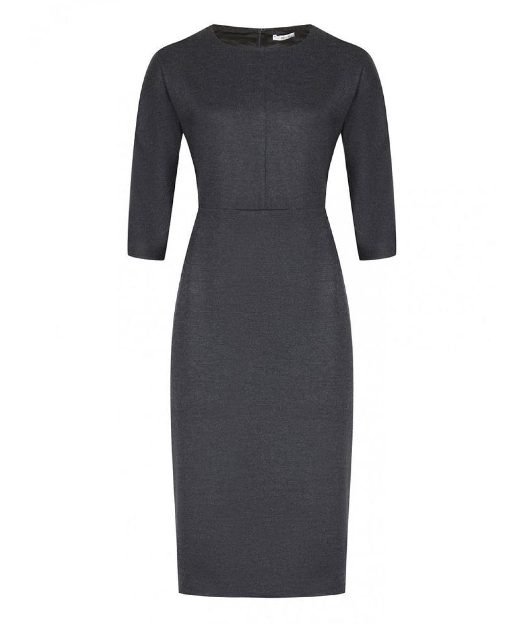 MAX MARA Серое шерстяное повседневное платье, фото 1