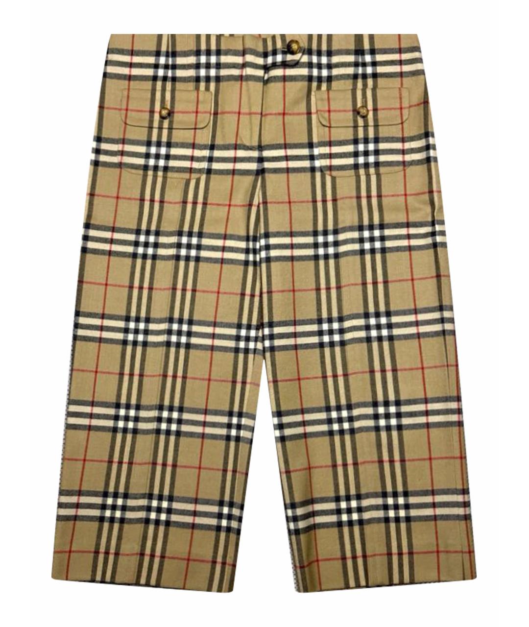BURBERRY Коричневые шерстяные бриджи, фото 1