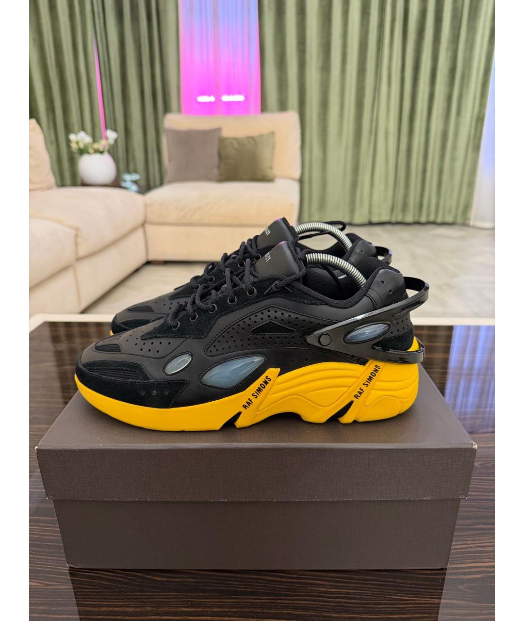 RAF SIMONS Желтые кожаные низкие кроссовки / кеды, фото 6
