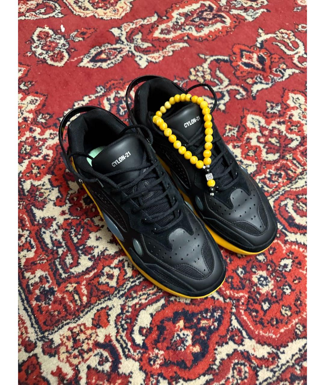 RAF SIMONS Желтые кожаные низкие кроссовки / кеды, фото 3