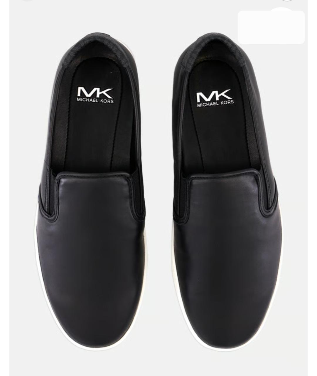 MICHAEL KORS Черные кожаные слипоны, фото 3