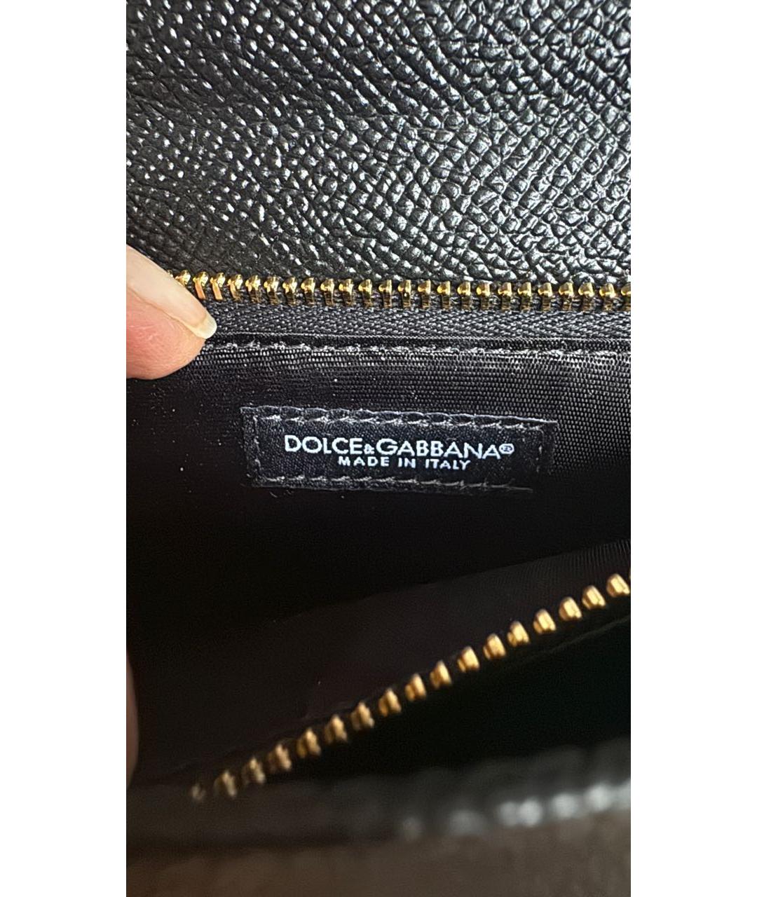 DOLCE&GABBANA Черная кожаная сумка через плечо, фото 7