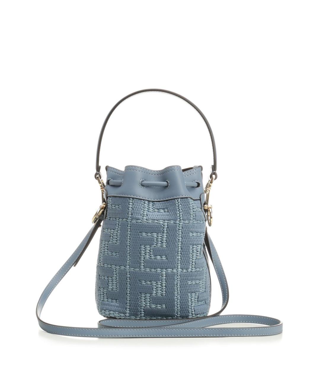 FENDI Синяя тканевая сумка через плечо, фото 3