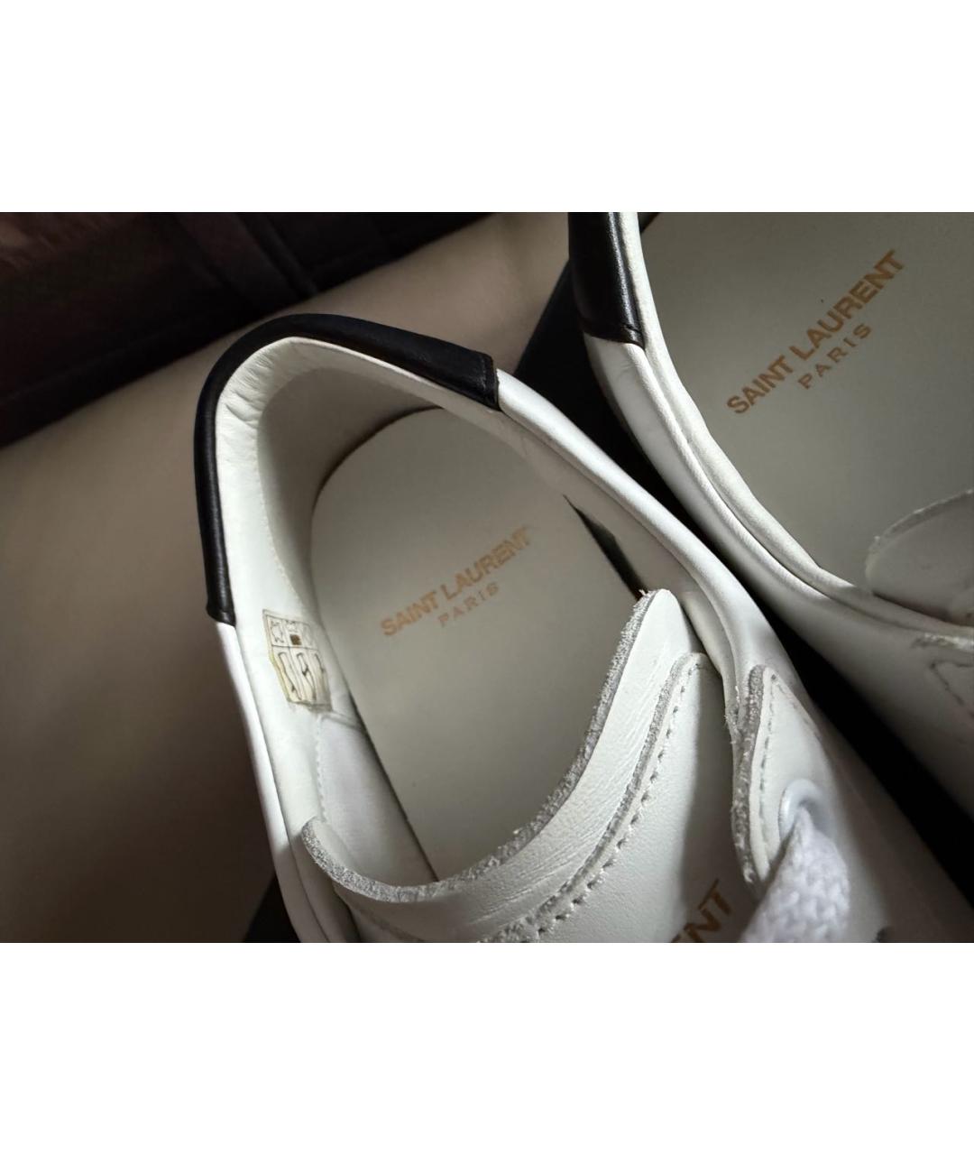 SAINT LAURENT Белые кожаные кеды, фото 6