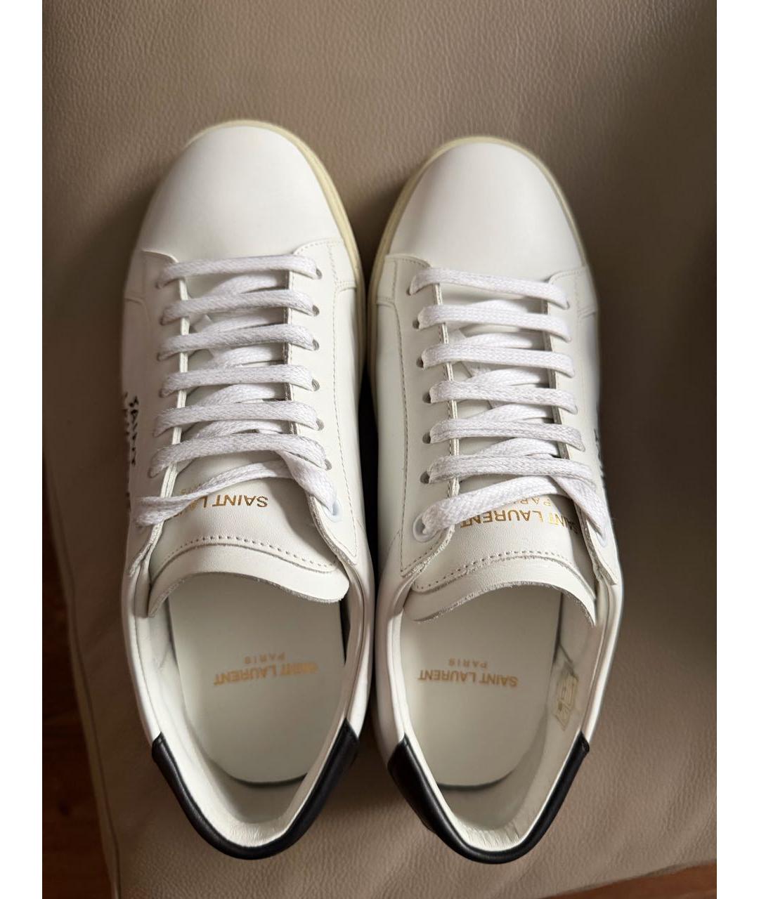 SAINT LAURENT Белые кожаные кеды, фото 3