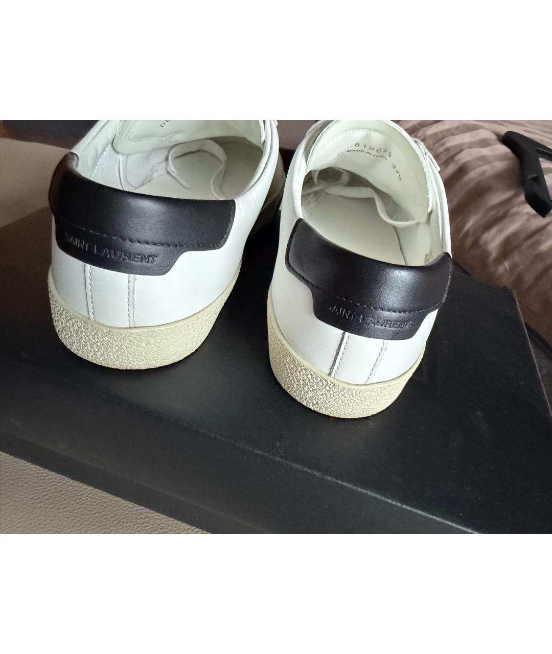 SAINT LAURENT Белые кожаные кеды, фото 4