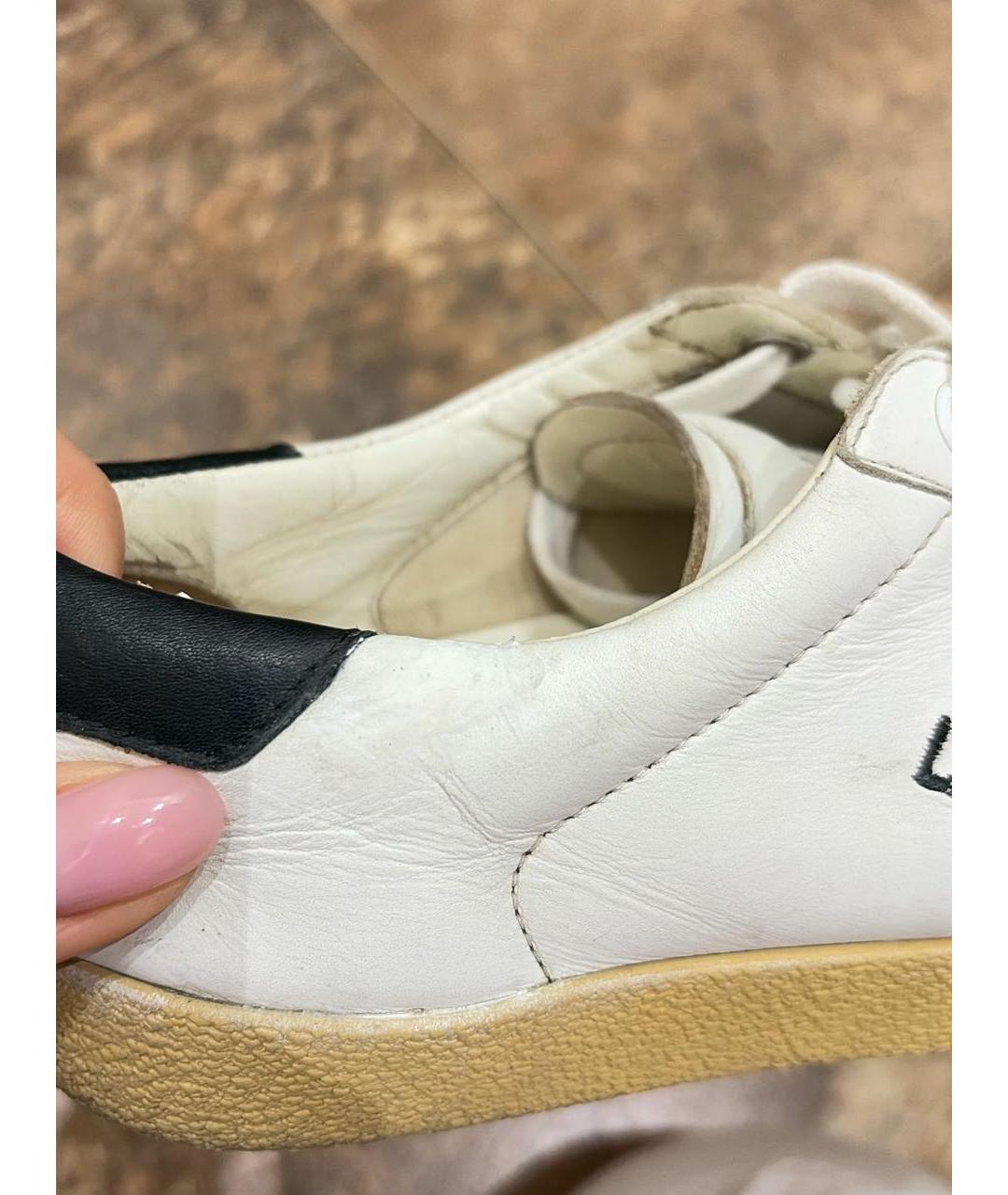 SAINT LAURENT Белые кожаные кеды, фото 6