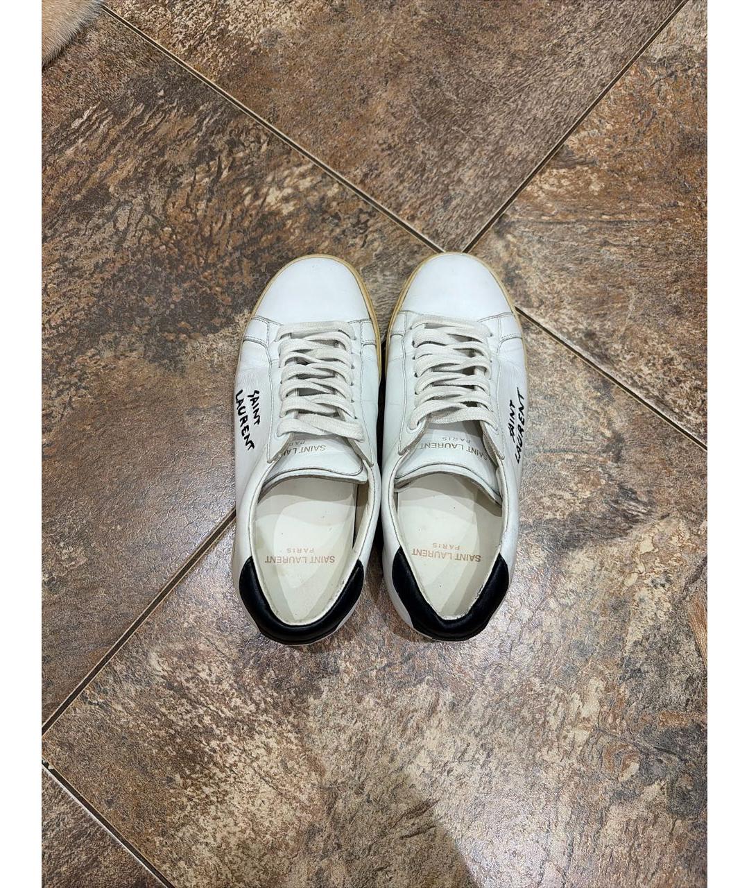 SAINT LAURENT Белые кожаные кеды, фото 3