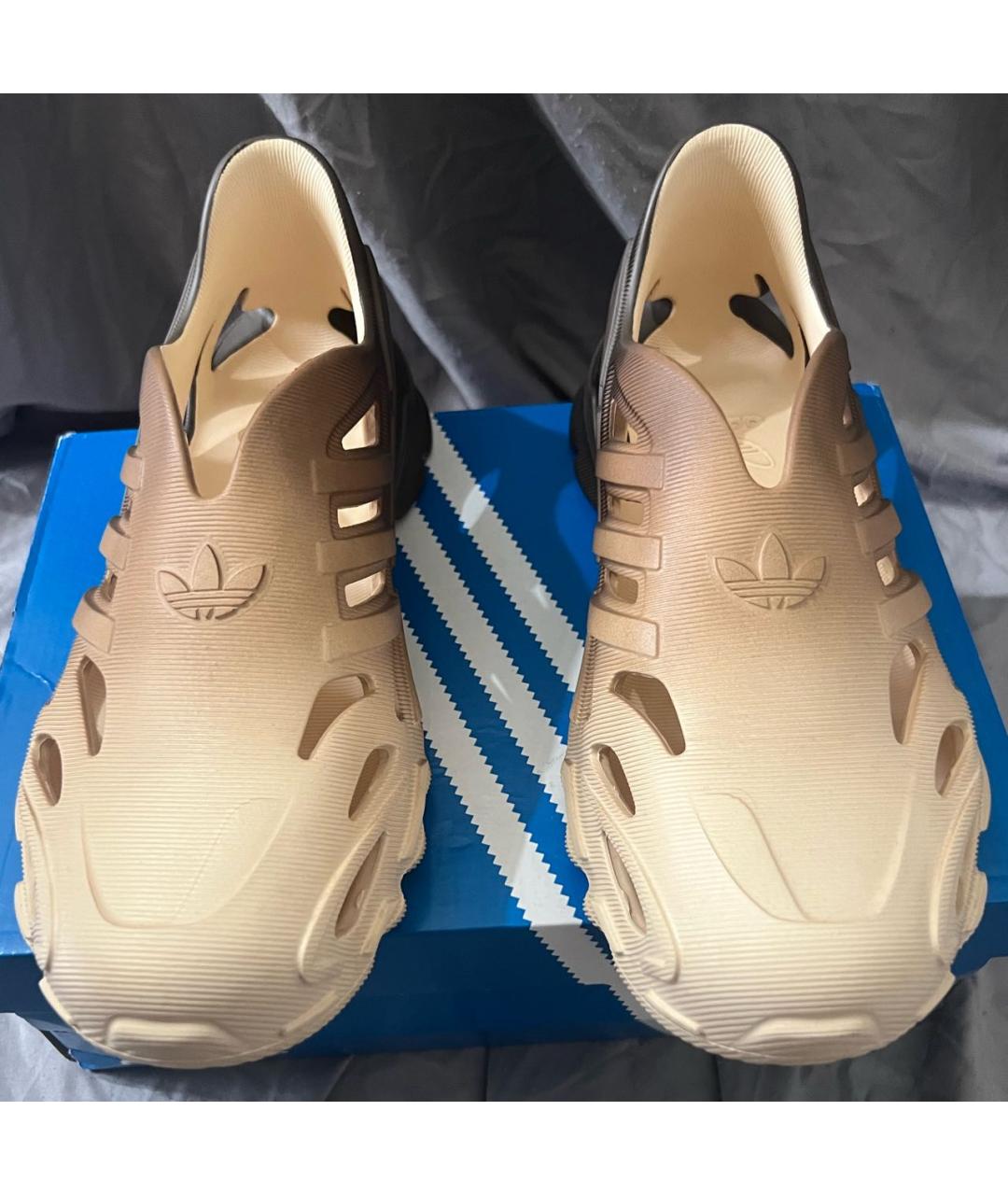 ADIDAS Бежевые резиновые шлепанцы, фото 2