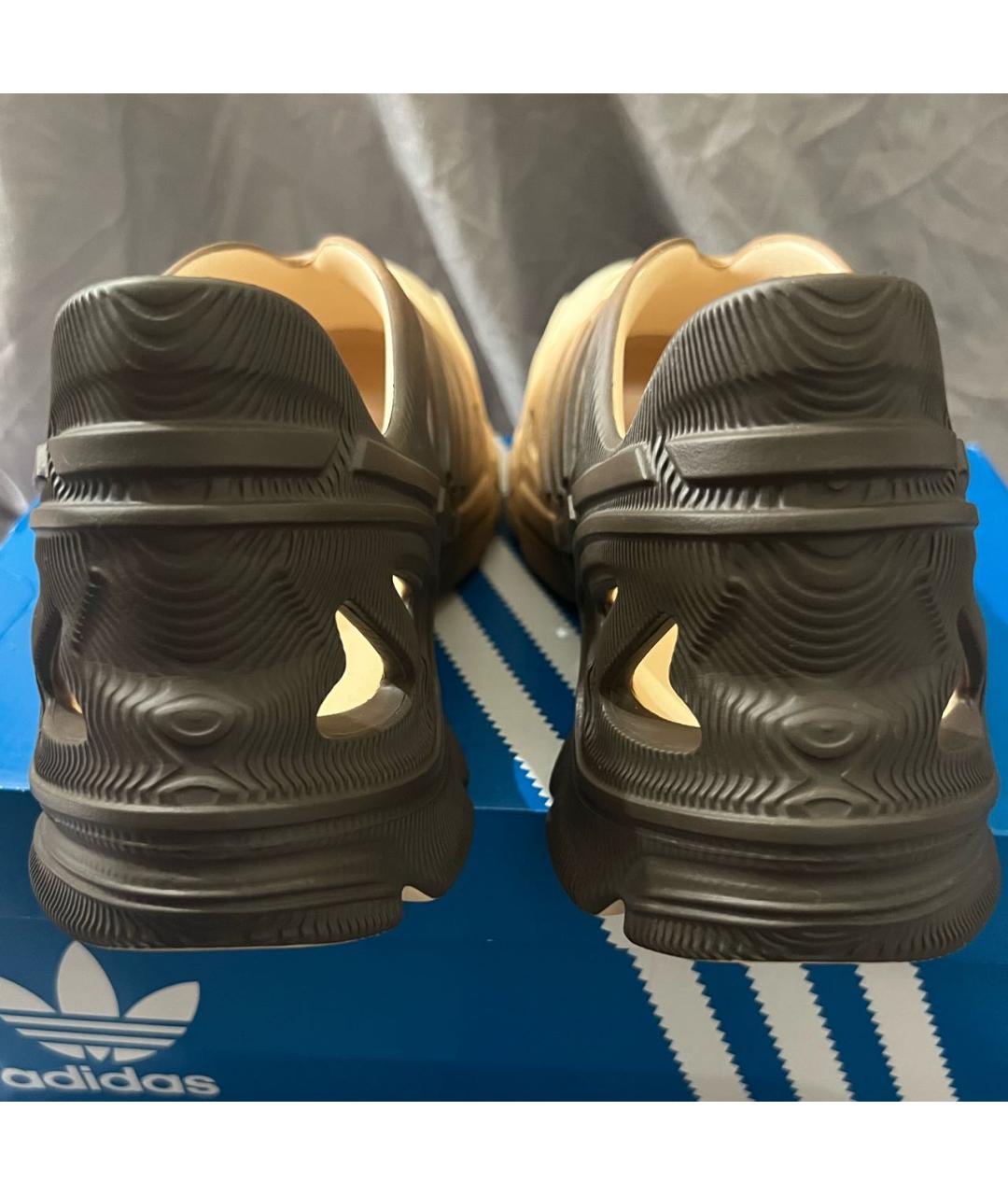 ADIDAS Бежевые резиновые шлепанцы, фото 4