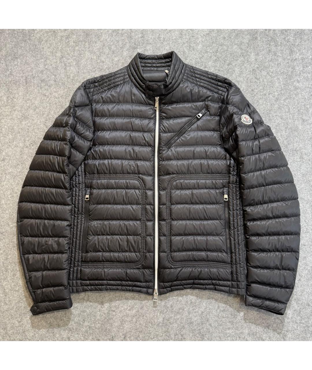 MONCLER Черный полиэстеровый пуховик, фото 9