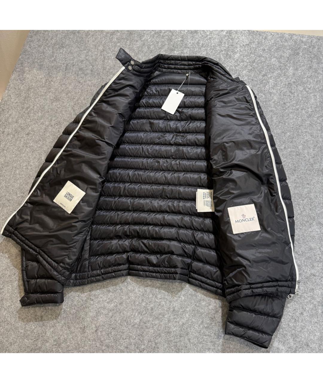 MONCLER Черный полиэстеровый пуховик, фото 7