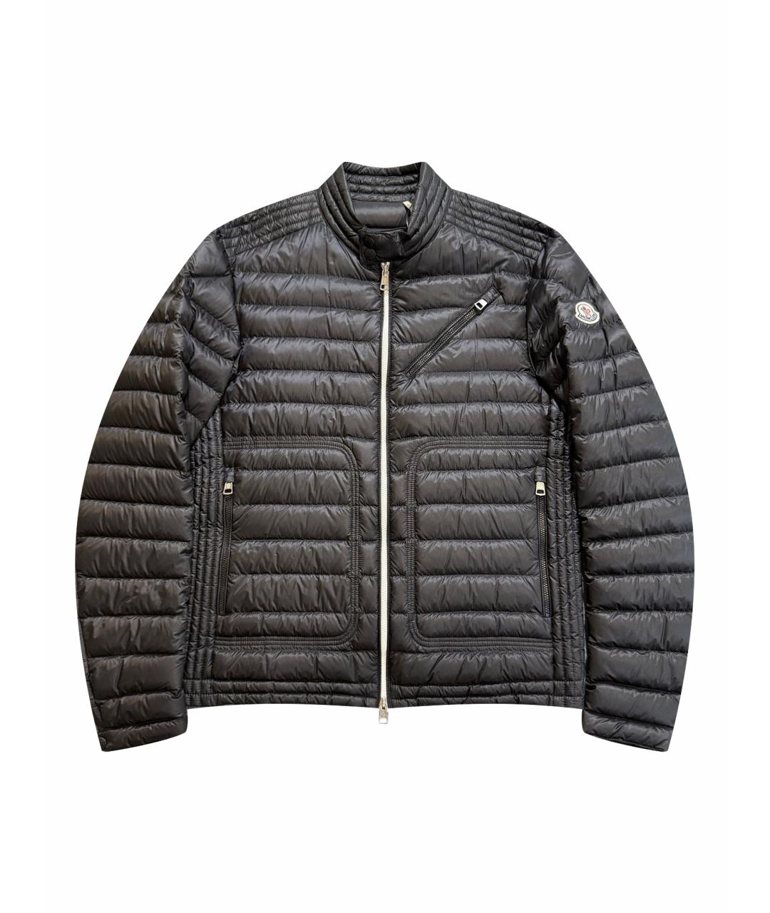MONCLER Черный полиэстеровый пуховик, фото 1