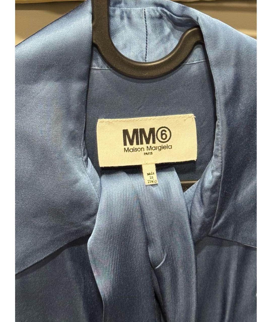 MM6 MAISON MARGIELA Синяя вискозная блузы, фото 7