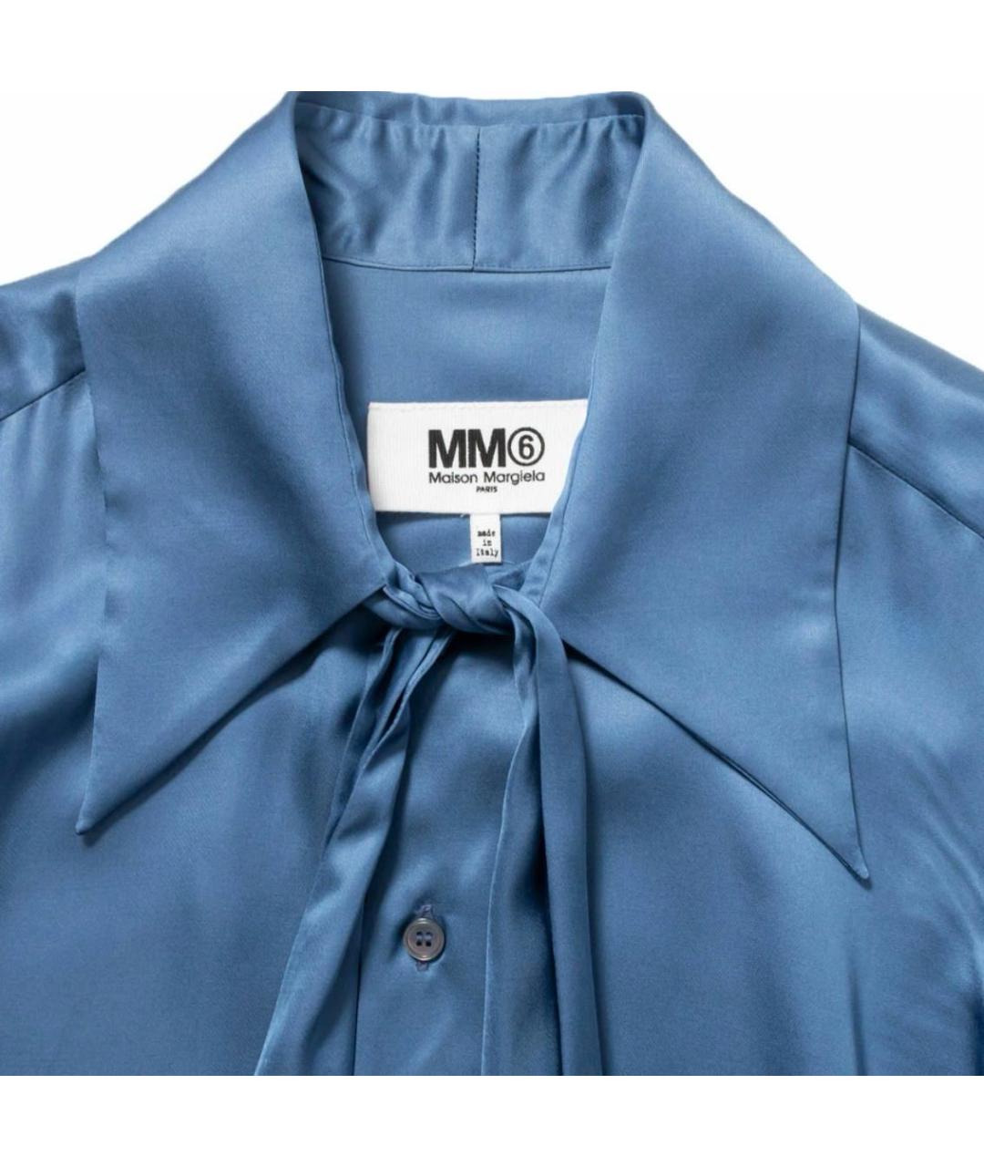 MM6 MAISON MARGIELA Синяя вискозная блузы, фото 2