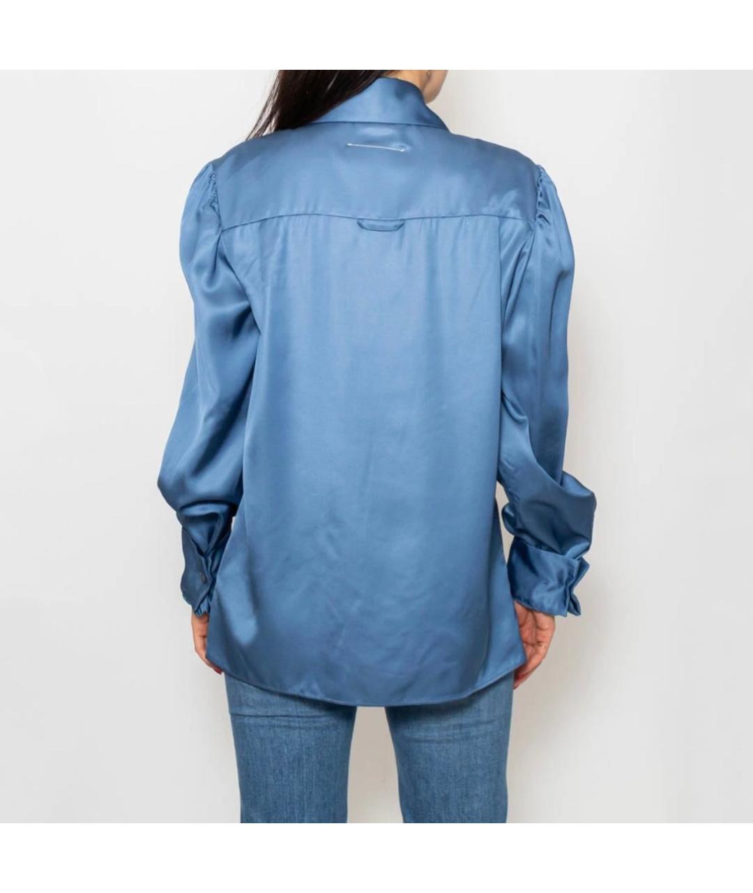 MM6 MAISON MARGIELA Синяя вискозная блузы, фото 4