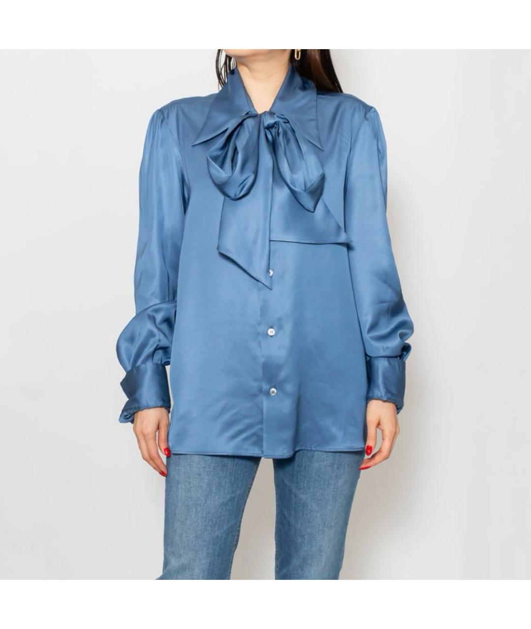 MM6 MAISON MARGIELA Синяя вискозная блузы, фото 3