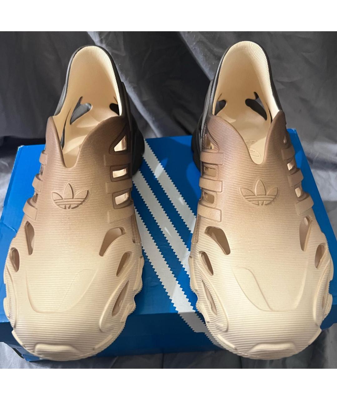 ADIDAS Бежевые резиновые шлепанцы, фото 2