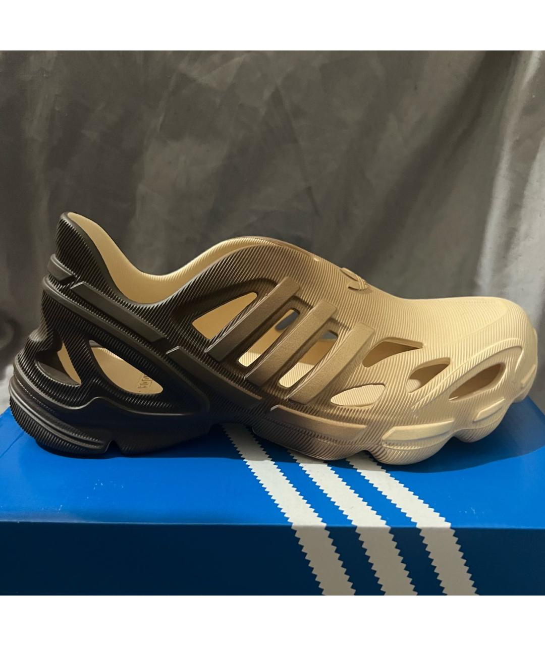 ADIDAS Бежевые резиновые шлепанцы, фото 6