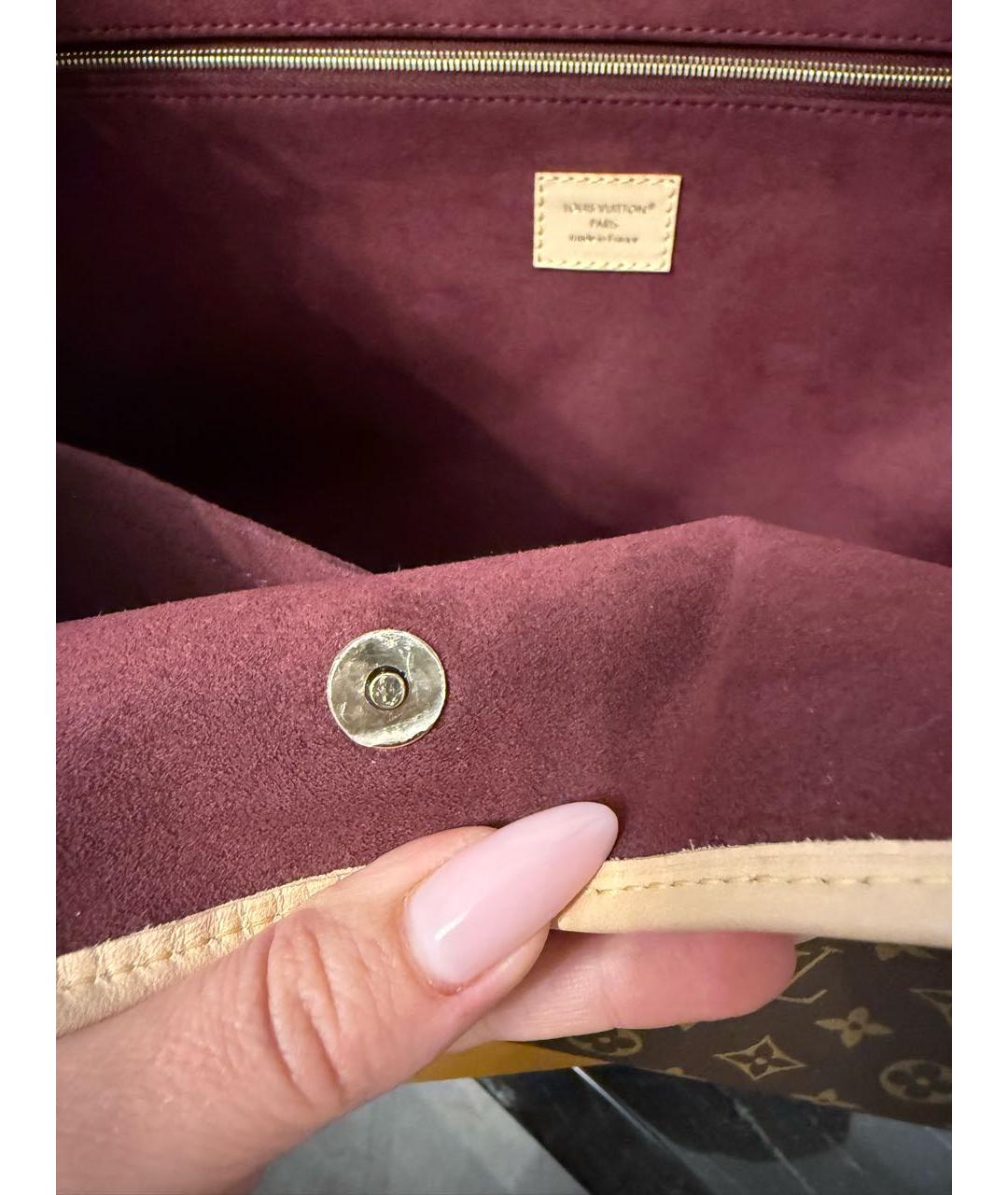 LOUIS VUITTON Коричневая кожаная сумка тоут, фото 6