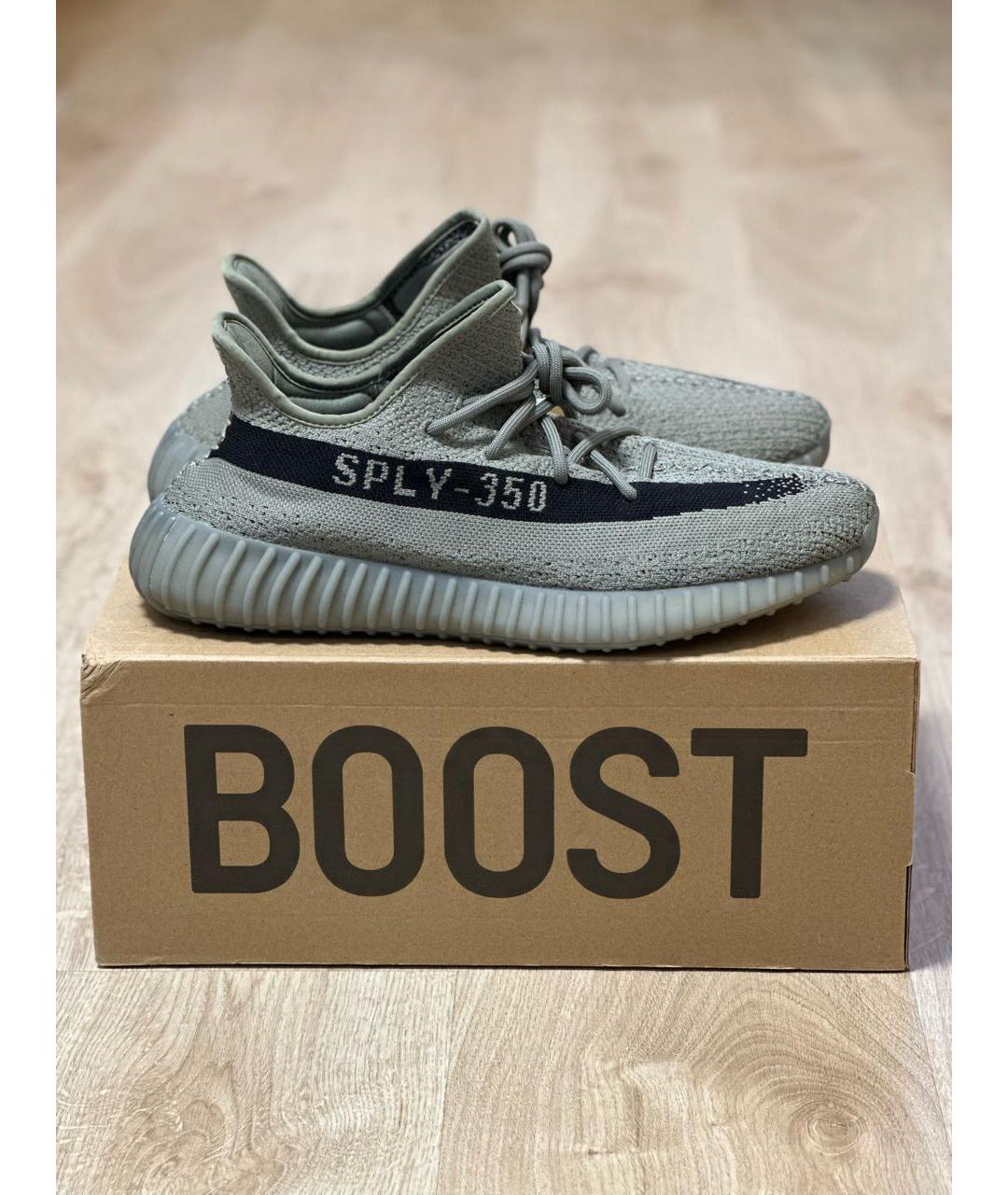 ADIDAS YEEZY Серые текстильные низкие кроссовки / кеды, фото 7