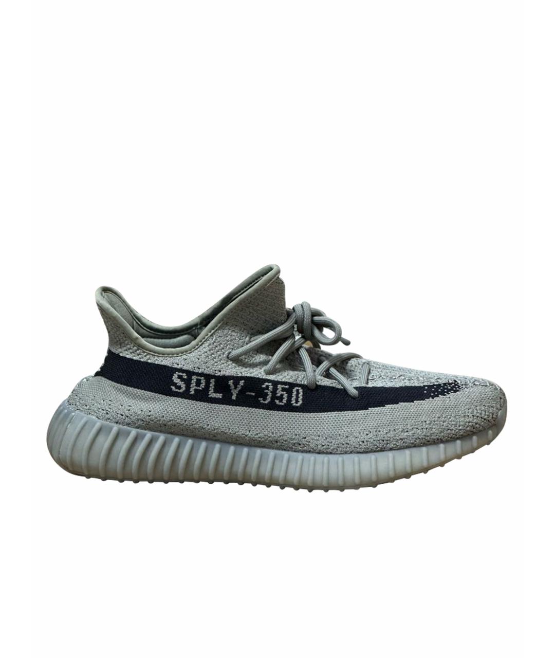 ADIDAS YEEZY Серые текстильные низкие кроссовки / кеды, фото 1
