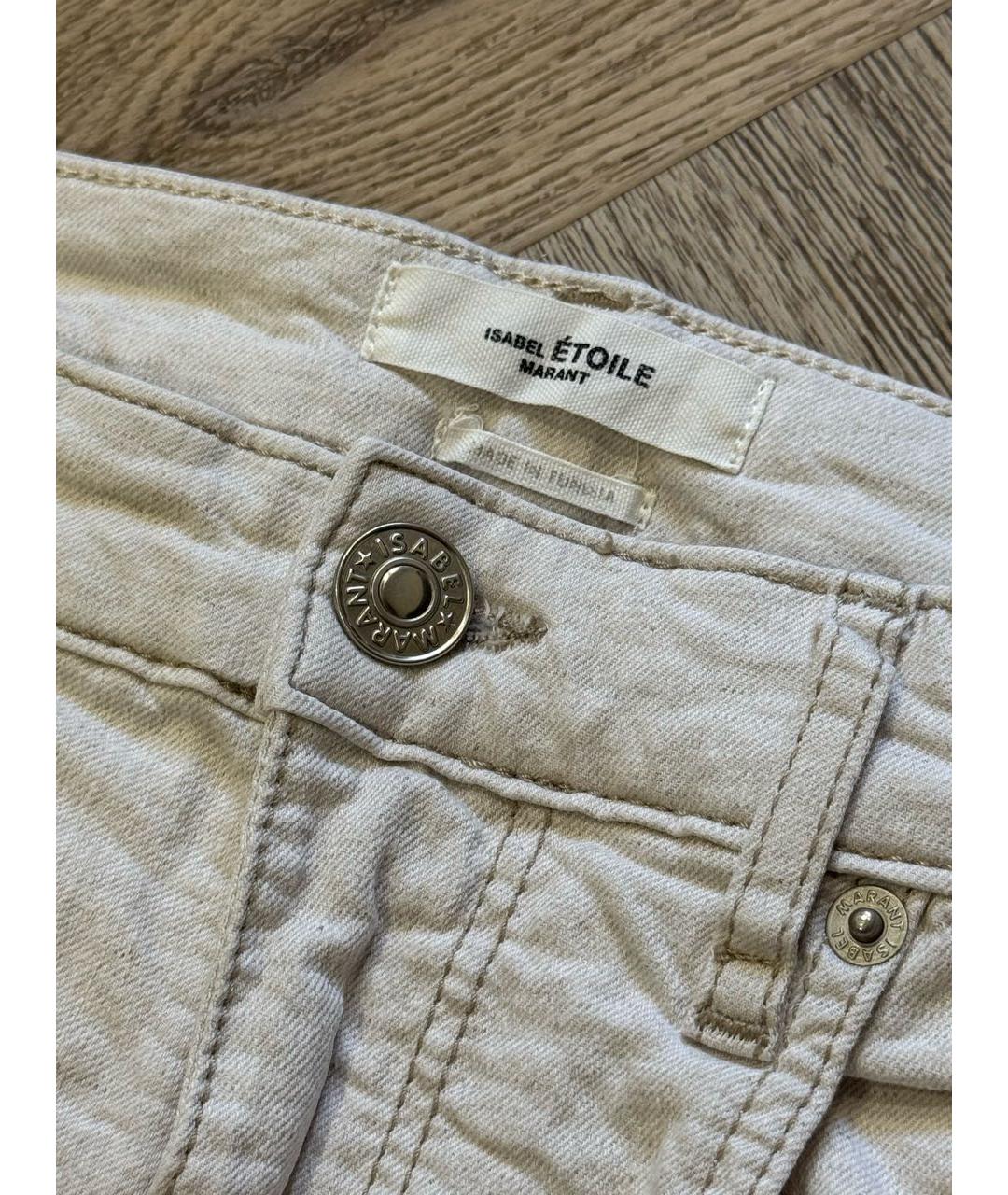 ISABEL MARANT ETOILE Бежевые хлопко-льняные джинсы слим, фото 6