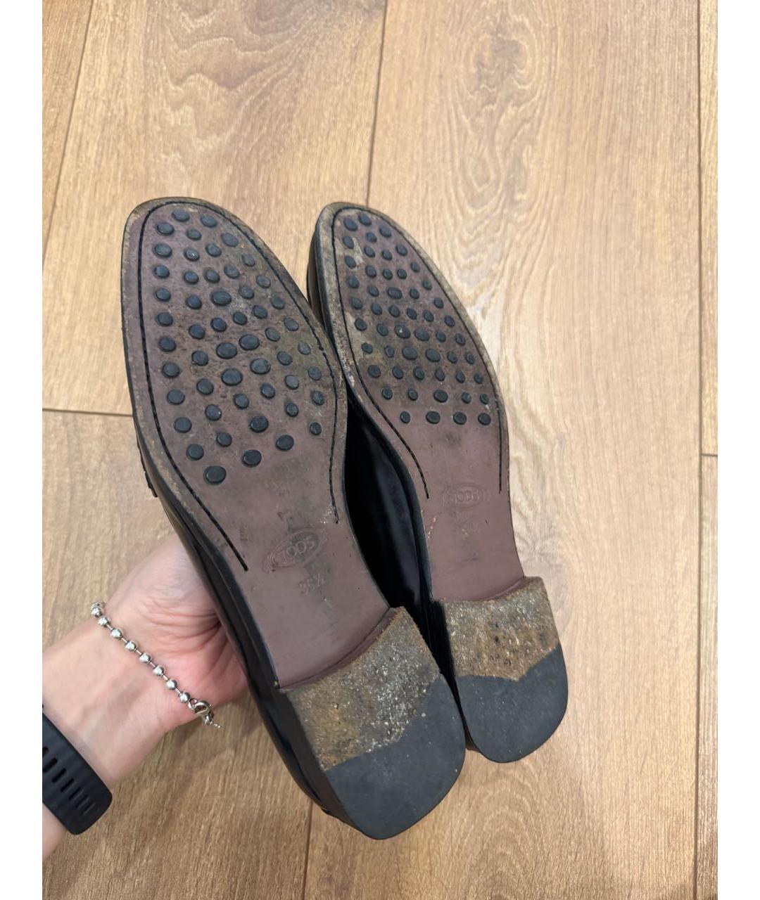 TOD'S Черные кожаные лоферы, фото 4