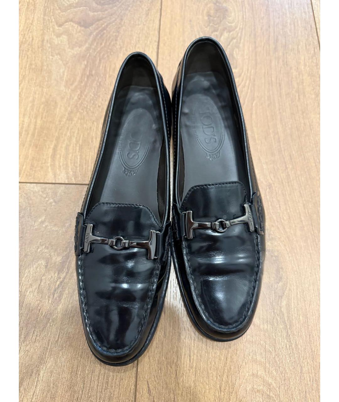 TOD'S Черные кожаные лоферы, фото 2