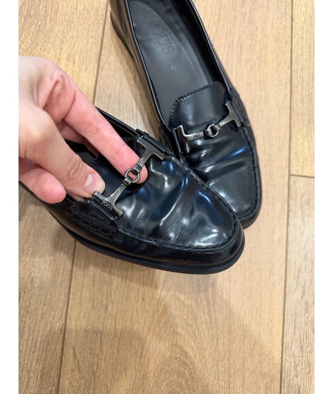 TOD'S Черные кожаные лоферы, фото 8