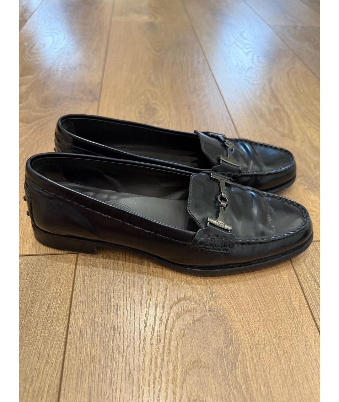 TOD'S Черные кожаные лоферы, фото 9