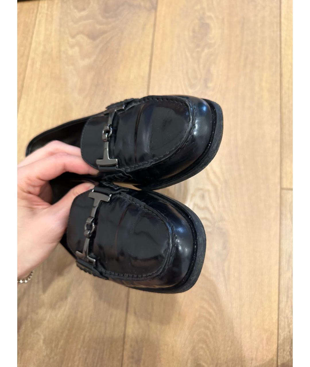TOD'S Черные кожаные лоферы, фото 3