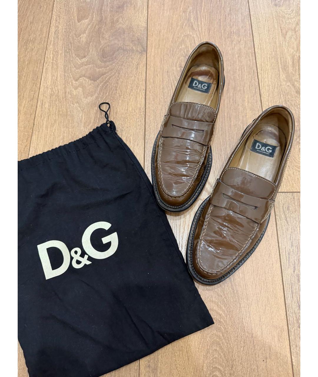 DOLCE&GABBANA Коричневые лоферы из лакированной кожи, фото 7