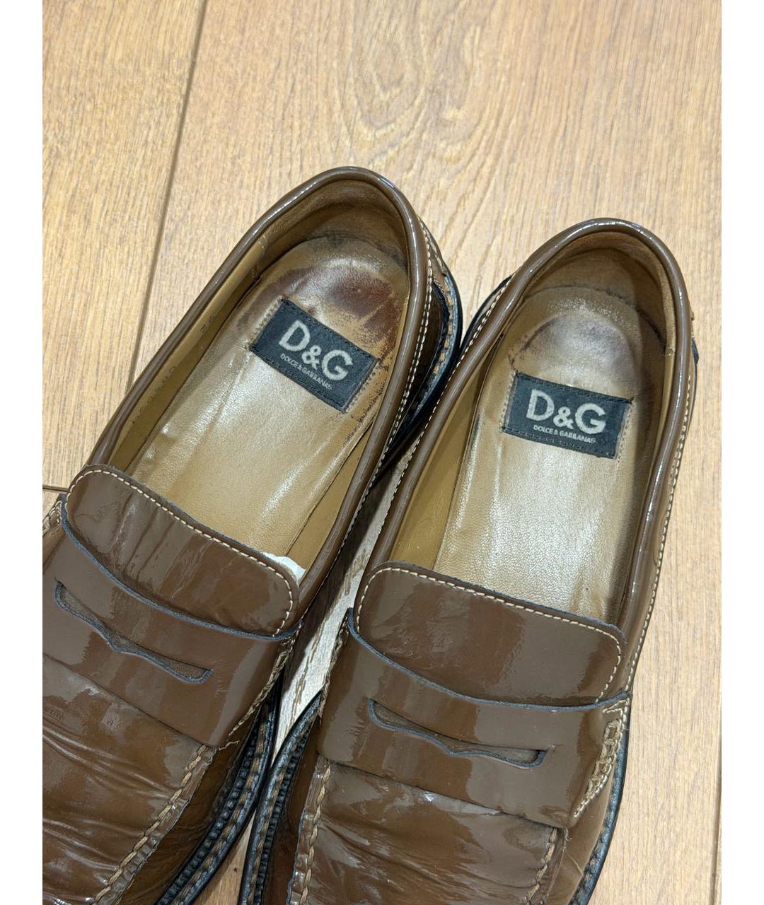 DOLCE&GABBANA Коричневые лоферы из лакированной кожи, фото 8