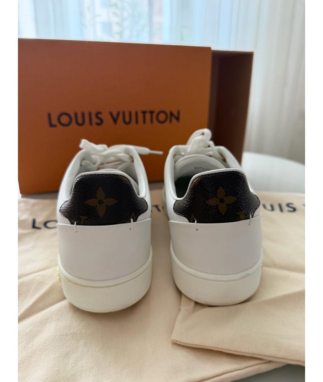 LOUIS VUITTON Белые кожаные кеды, фото 4