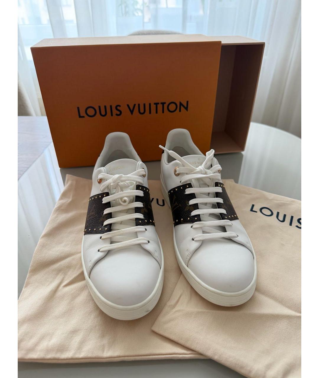 LOUIS VUITTON Белые кожаные кеды, фото 2