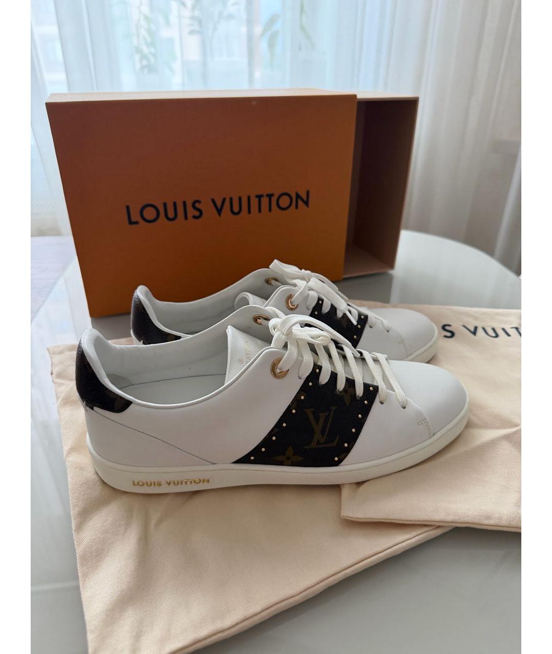LOUIS VUITTON Белые кожаные кеды, фото 9