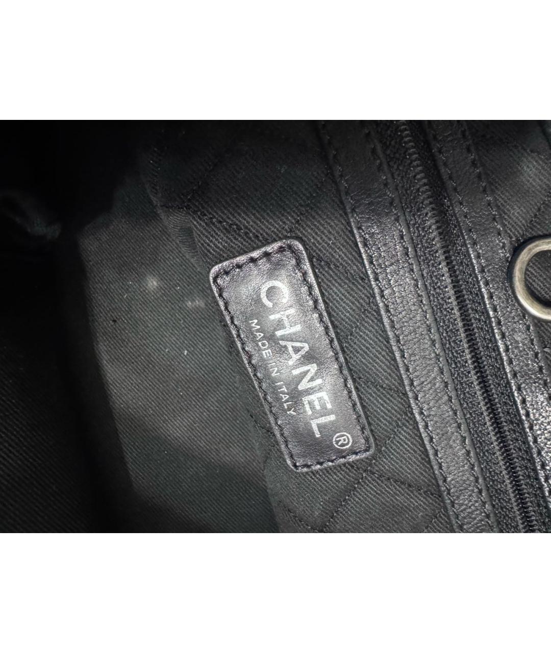 CHANEL Черная кожаная сумка тоут, фото 5