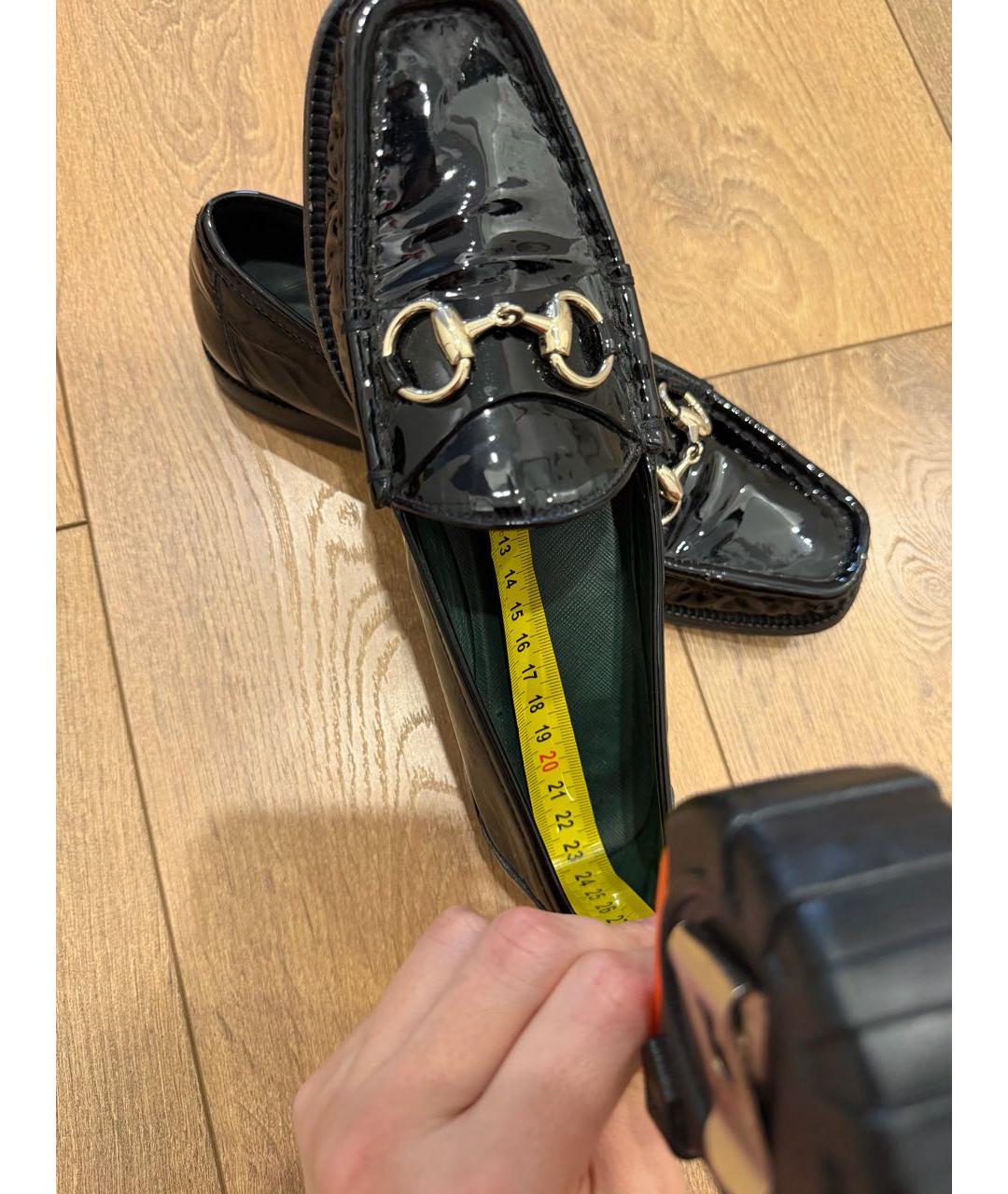 GUCCI Черные лоферы из лакированной кожи, фото 7