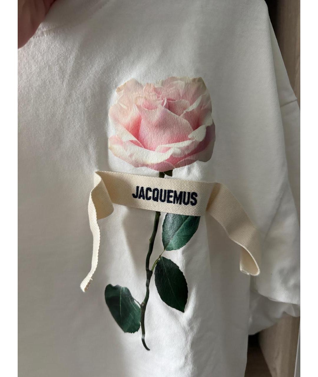 JACQUEMUS Белая хлопковая футболка, фото 3