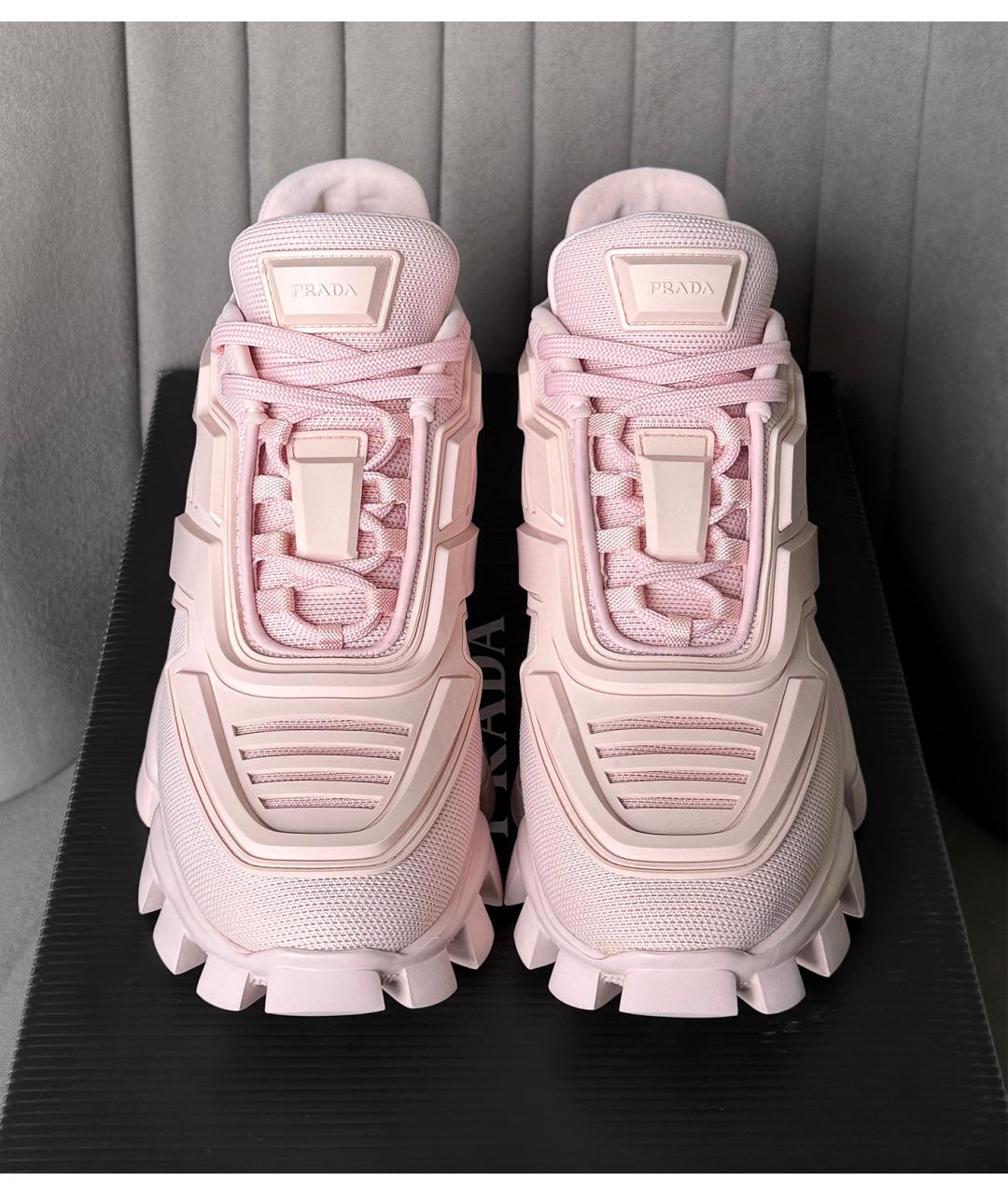 PRADA Розовые низкие кроссовки / кеды, фото 3