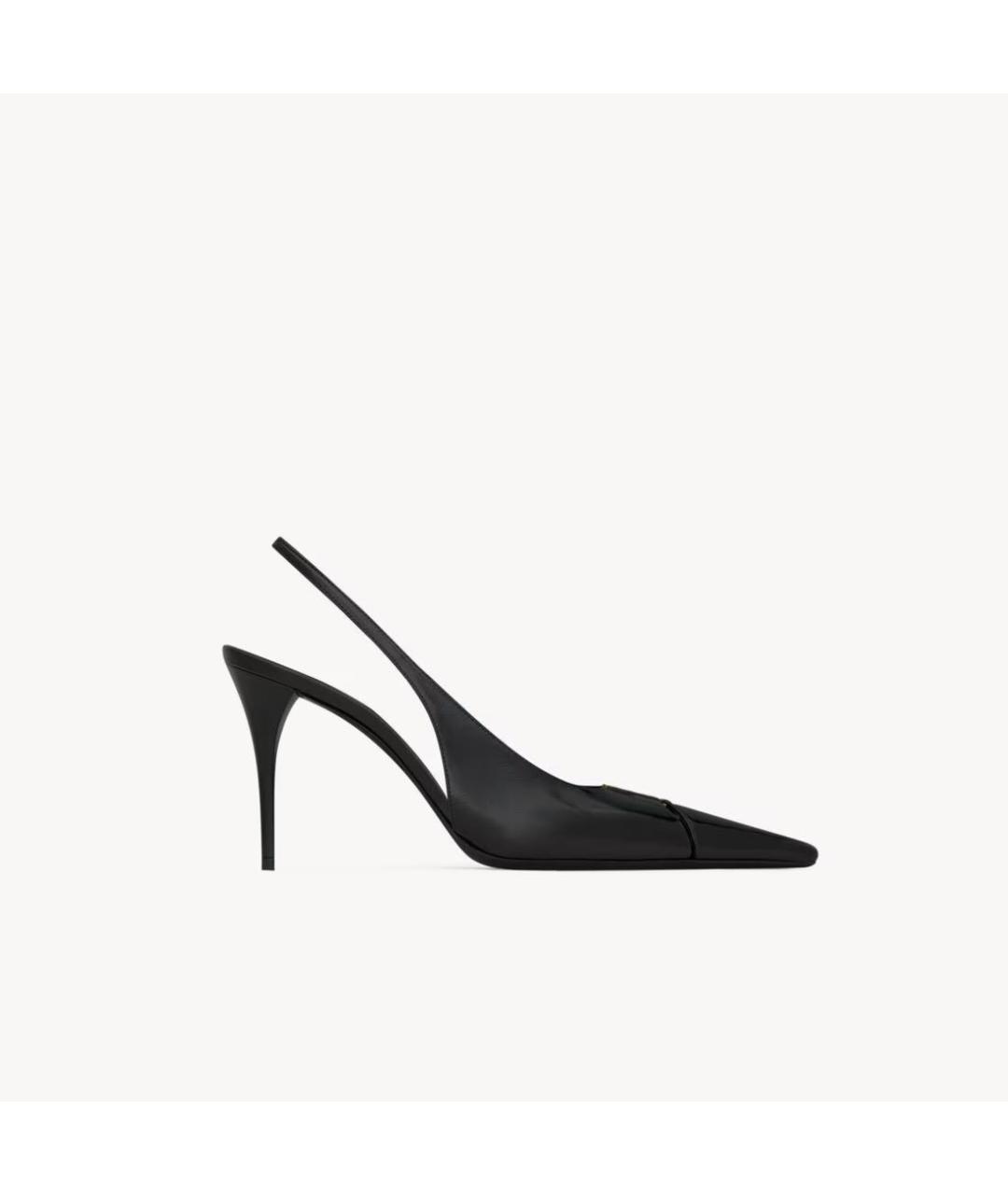 SAINT LAURENT Черные кожаные туфли, фото 6