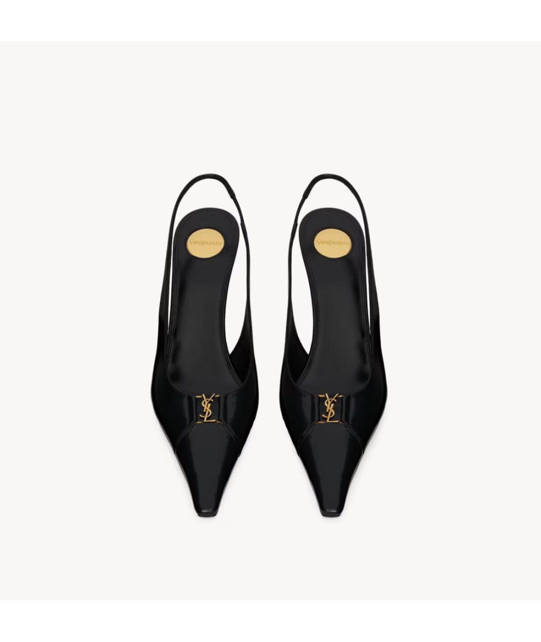 SAINT LAURENT Черные кожаные туфли, фото 2