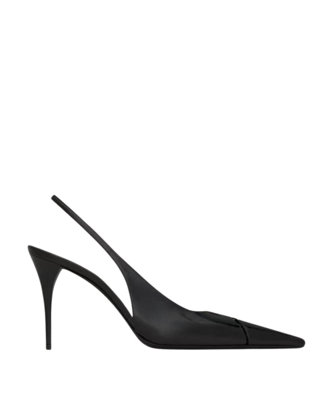 SAINT LAURENT Черные кожаные туфли, фото 1