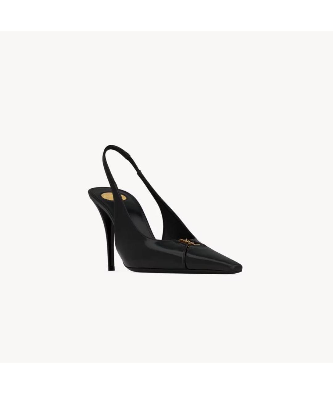 SAINT LAURENT Черные кожаные туфли, фото 3