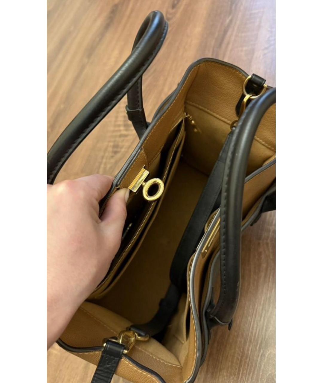 LOUIS VUITTON Черная кожаная сумка тоут, фото 5