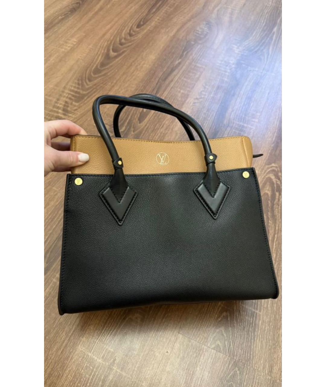 LOUIS VUITTON Черная кожаная сумка тоут, фото 2