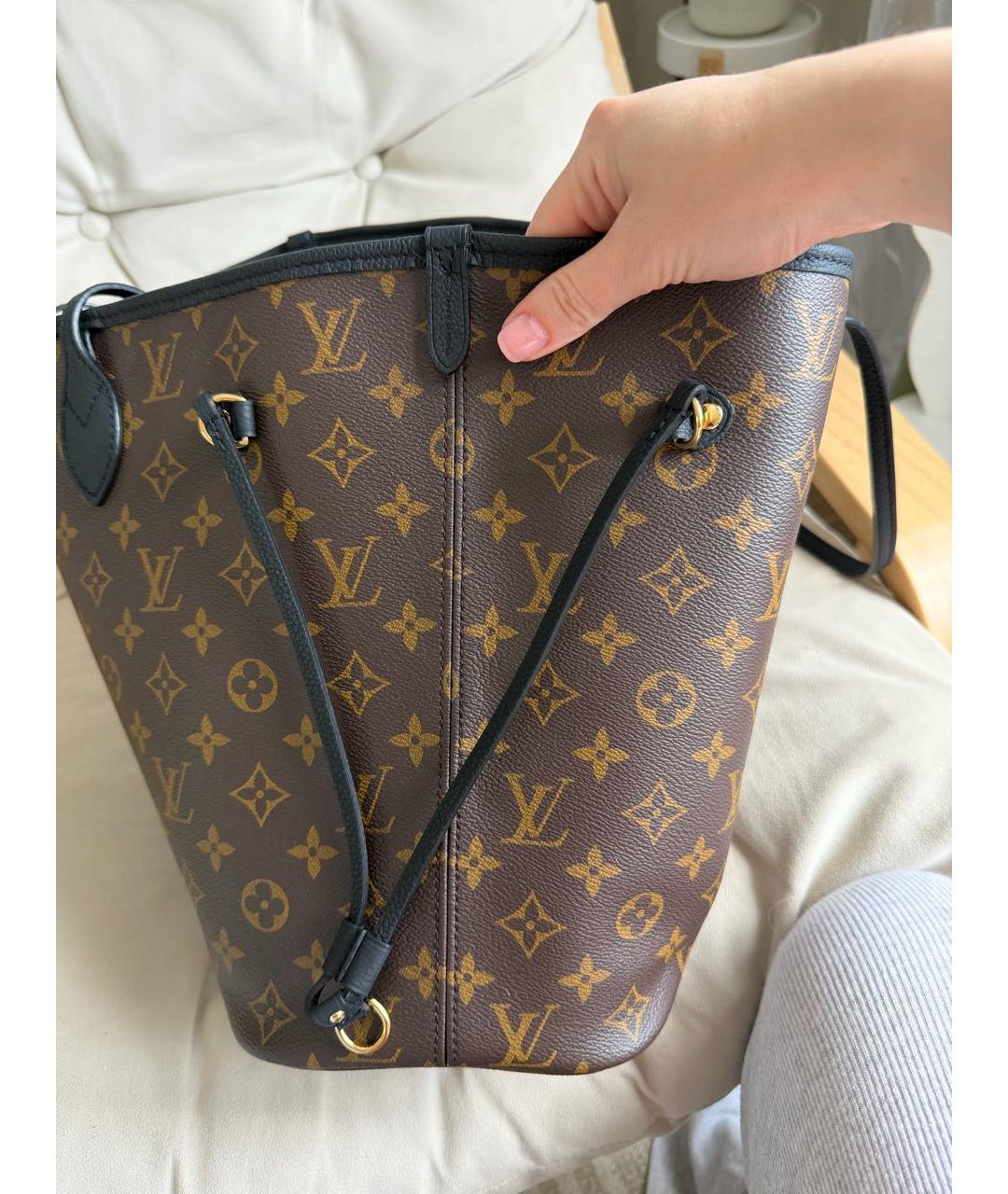 LOUIS VUITTON Коричневая кожаная сумка тоут, фото 7